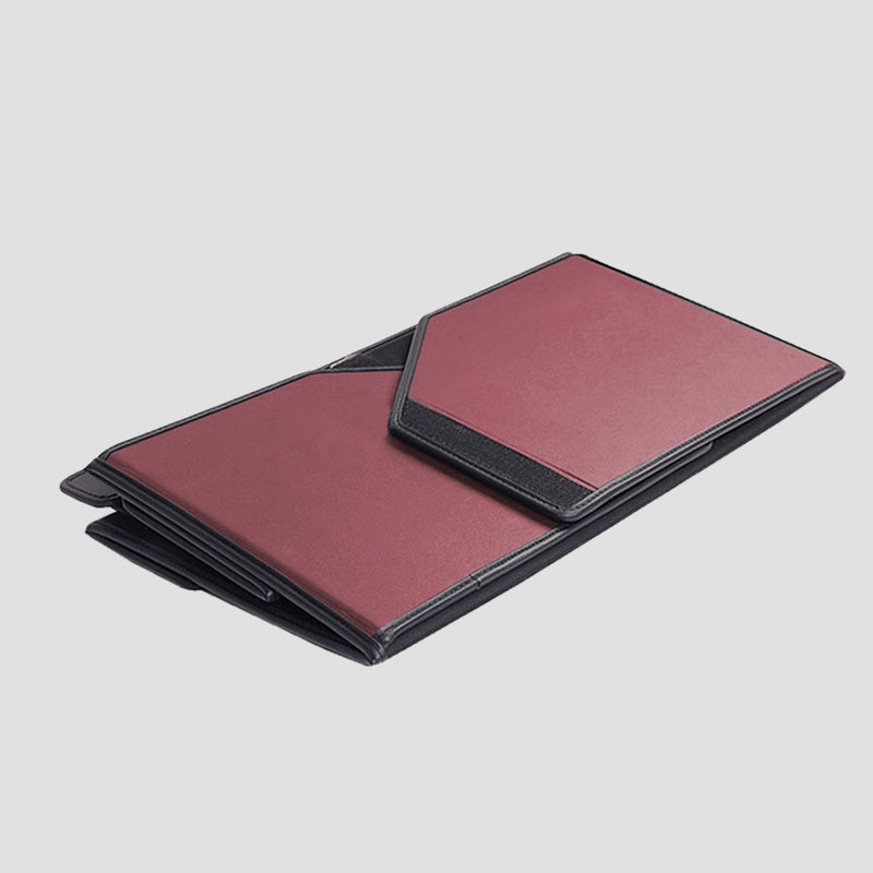 Leather Car Boot Organizer Red Medium Collapsible Foldable Portable Storage Box