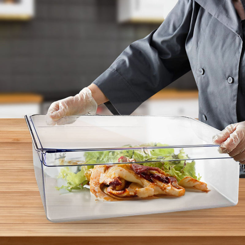 200mm Clear Polycarbonate GN Pan 1/1 Food Tray Storage Dishwasher Safe