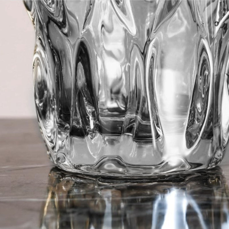 30cm Hand Blown Glass Tall Vase Grey Modern Thick Home Decor