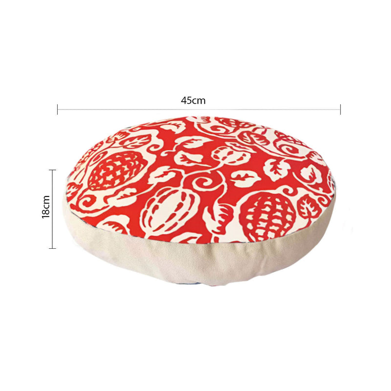 45x45x18cm Red Polyester Cotton Floor Pouf Cushion EPP Particle Insert