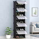 10 Tier Shoe Rack Organizer 1 Column Black Stackable Cabinet With Cover