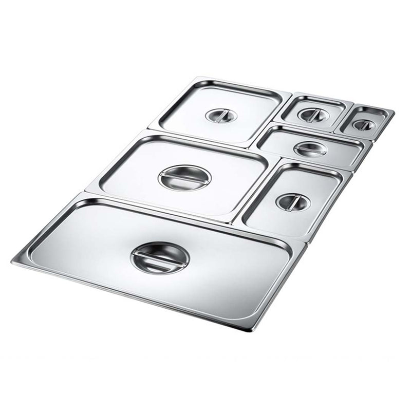 2X Gastronorm 1/2 Pan Lid Stainless Steel 265 X 325 Mm Centre Handle