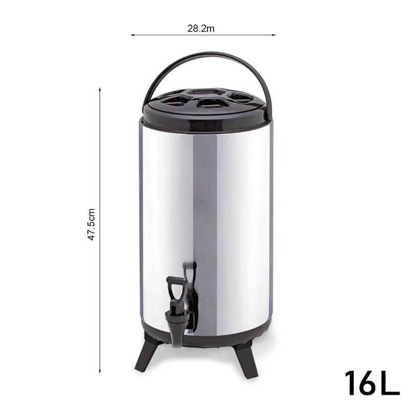 6X 16L Stainless Steel Portable Insulated Beverage Dispenser With Tap