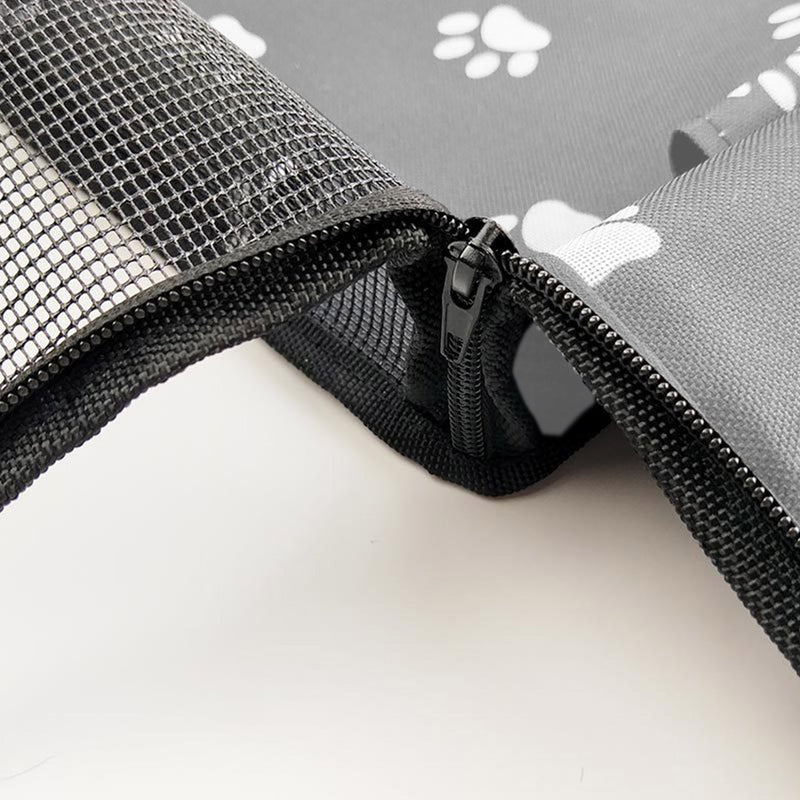 Waterproof Pet Booster Car Seat Grey Mesh Safety Travel Bag 40x30x25cm
