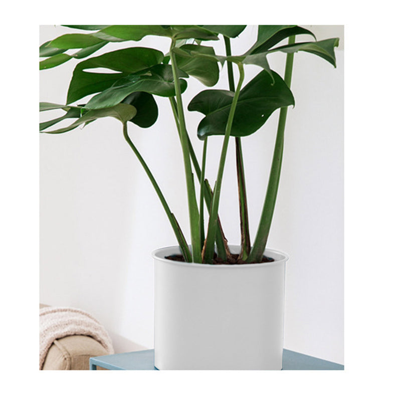 2X 80cm Metal Plant Stand Set with White Enamel Pots Indoor Display Balcony Home
