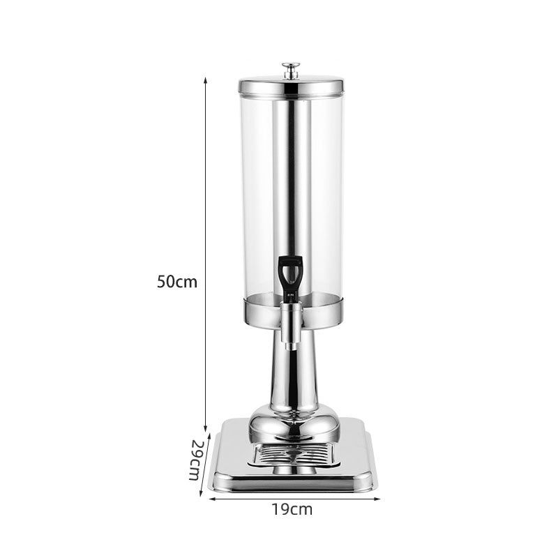 3L Stainless Steel Ice Cylinder Beverage Dispenser Silver Clear Drip Free Faucet