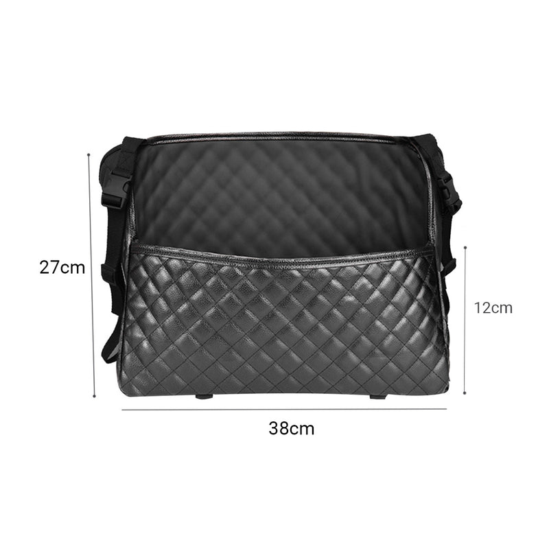 2X Black Leather Car Organizer Backseat Hanging Storage Bag Easy Clean Durable