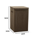 2X Medium Coffee Canvas Collapsible Laundry Hamper Foldable Storage Organizer