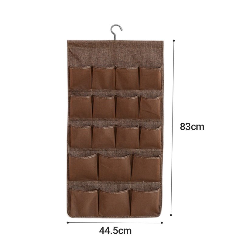 Coffee Double Sided Hanging Storage Bag Mesh Pockets Organizer 44.5x83cm