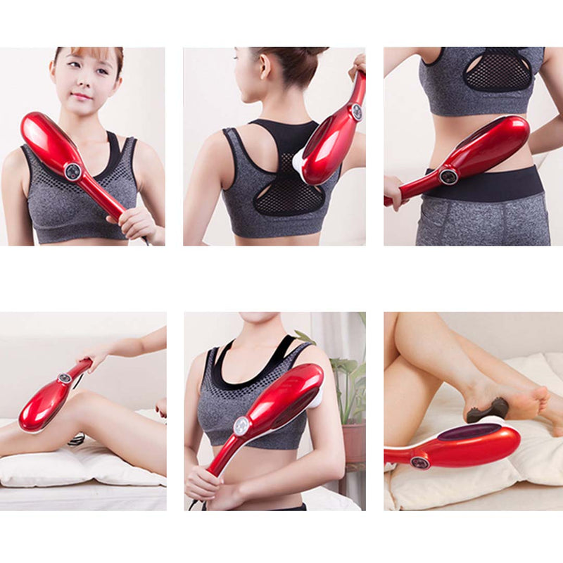 2X 6 Heads Portable Handheld Massager Dual Speed Lightweight 1.5kg Red