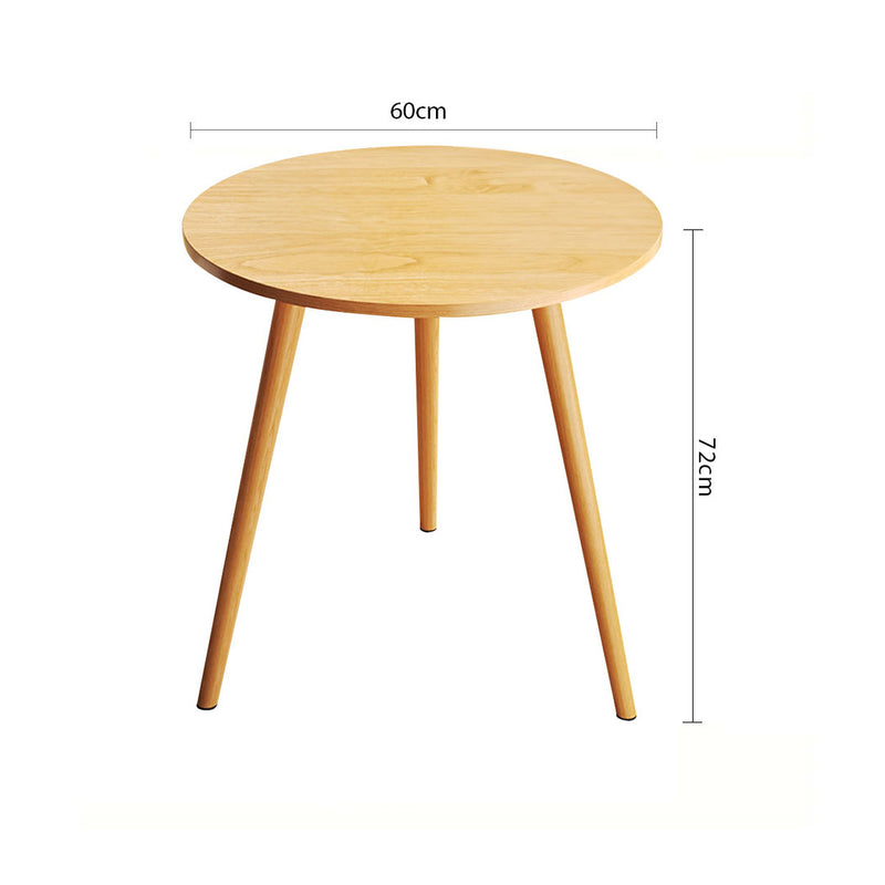 60x72cm Walnut Wood Small Side Coffee Table Living Room Balcony Modern