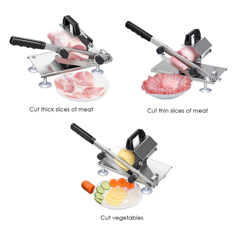 Manual Frozen Meat Slicer 18/10 Stainless Steel 200mm Blade Commercial Grade