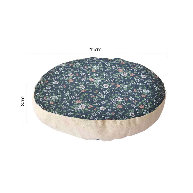 45x45x18cm Blue Polyester Cotton Cushion EPP Particle Insert Plush Pouffe