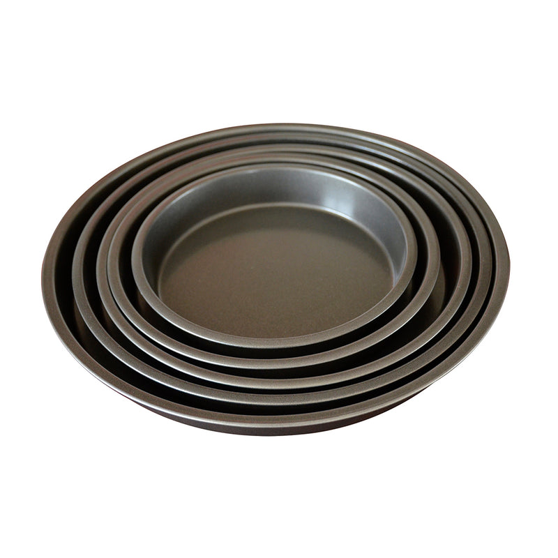 2X 7 Inch Black Steel Non Stick Pizza Tray Oven Baking Pan