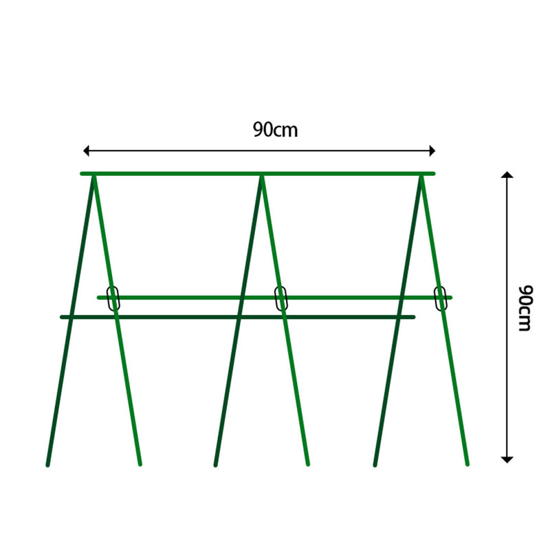 90x90cm Adjustable Metal Tube Garden Trellis Plant Frame Green