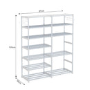 12-Shelf Tier Shoe Storage Caddy Rack Organizer Sprayed Iron White 87x30x140cm