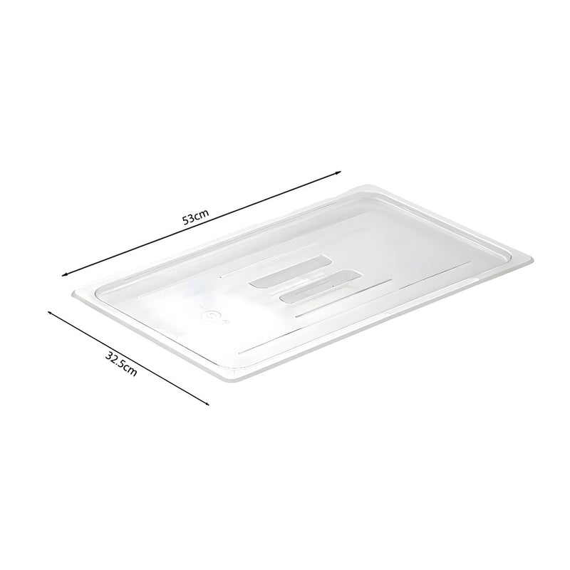 Polycarbonate 1/1 GN Lid Food Tray Cover Set of 6 Clear 53x32.5cm Dishwasher Safe