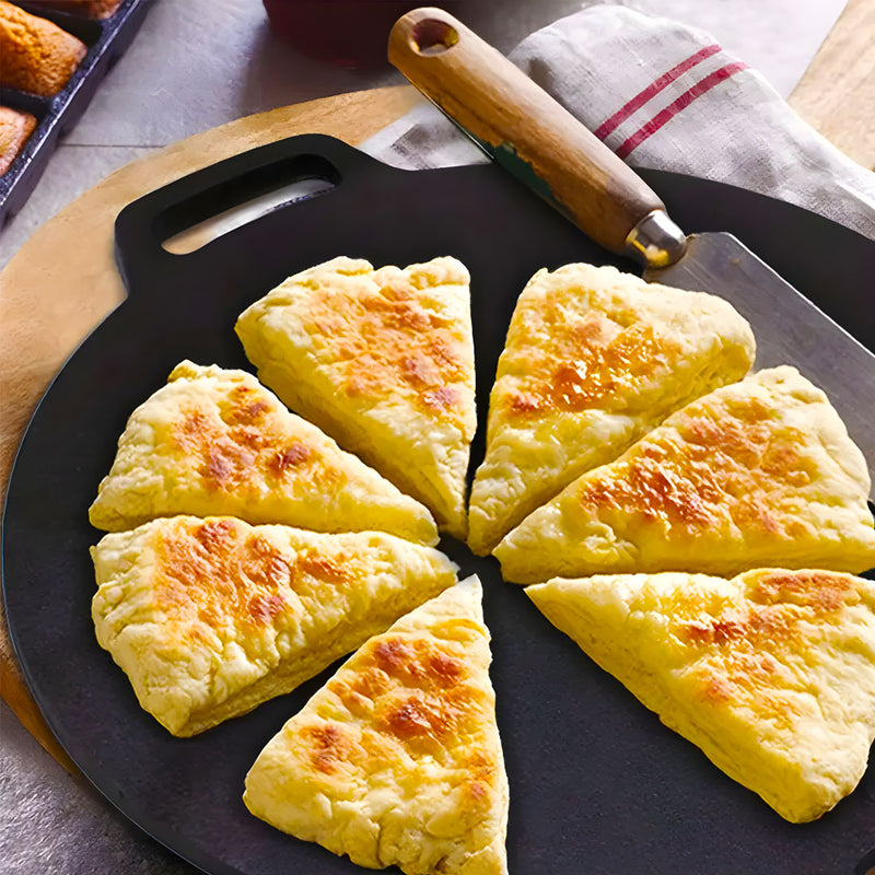 2X 33cm Cast Iron Crepe Pan Induction Ready Preseasoned Nonstick