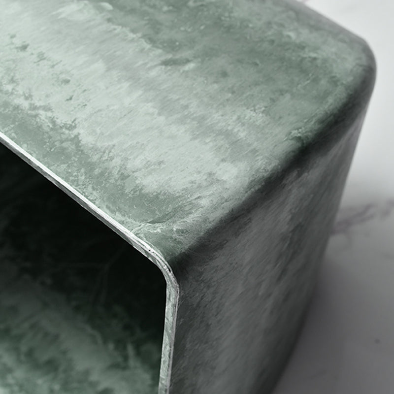 27cm Green Grey Square Resin Planter Cement Look Indoor Cachepot Tapered Pot