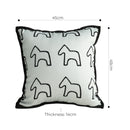 White Square Throw Pillow Teddy Fleece Pony Design Decorative Cushion 45cm