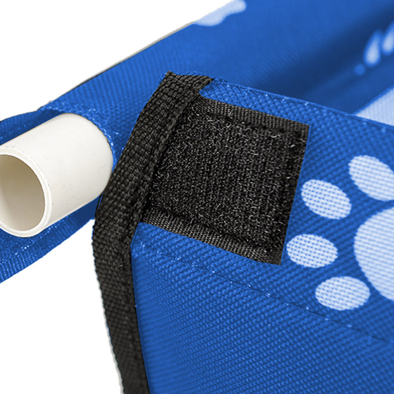 Waterproof Pet Booster Car Seat 600D Oxford PVC Blue with Mesh and Paw Print