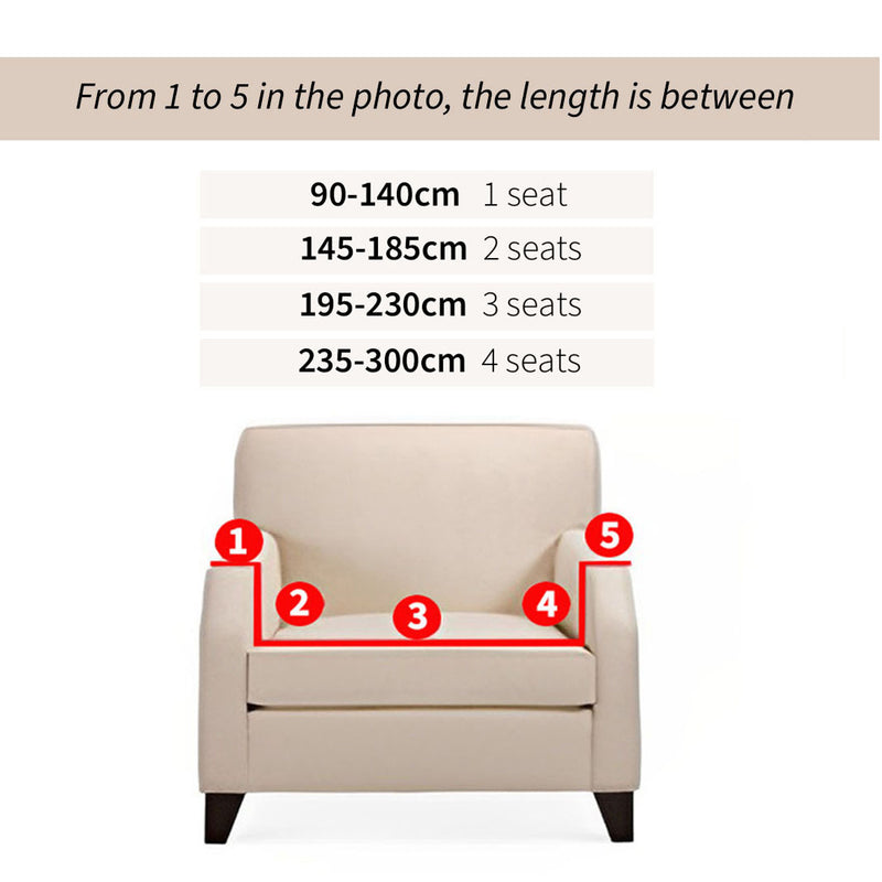1-Seater Feather Print Stretch Sofa Slipcover Protector Black Polyester