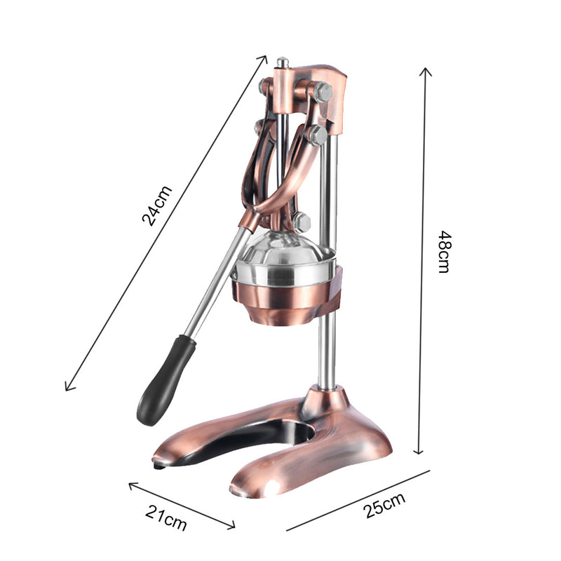 2X Manual Citrus Juicer Hand Press 48cm 304 Stainless Steel Gold
