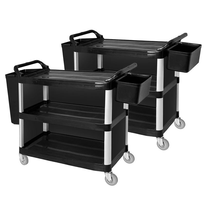 3 Tier Covered Food Waste Cart Pvc 950x500x960Mm Bins 4 Inch Tpr Wheels