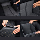 4X Leather Car Boot Organizer Large Foldable Collapsible Black Gold Stitch