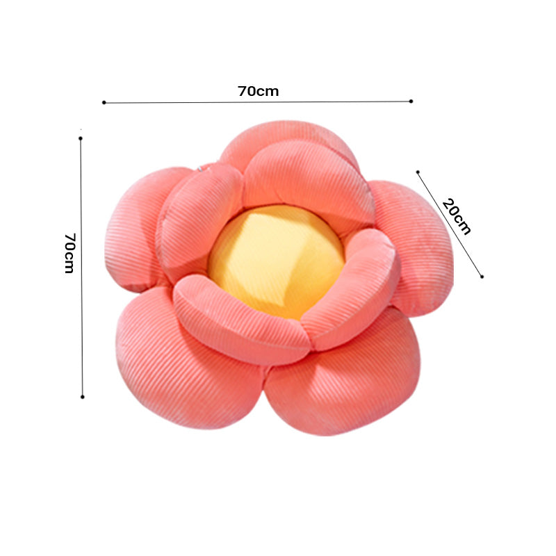 2X Red Double Flower Shaped Cushion Plush PP Cotton 70cmx70cmx20cm