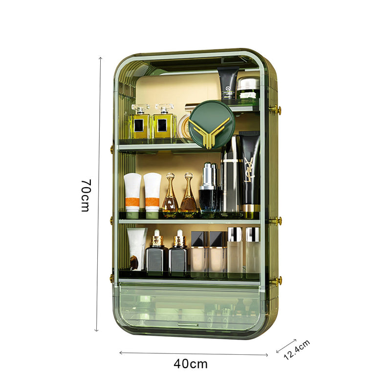 Green Multi Tier Cosmetic Storage Rack ABS Vanity Tray Bathroom Organizer