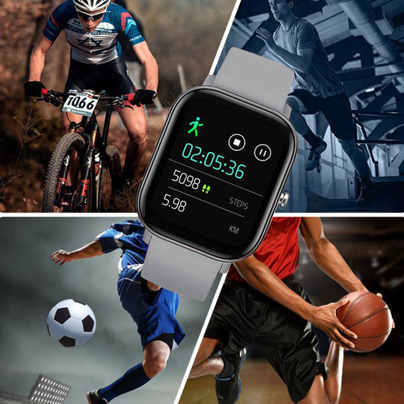 Smart Watch P8 1.4 Inch IPS Touch Screen Heart Rate Sleep Monitor IP67 Grey