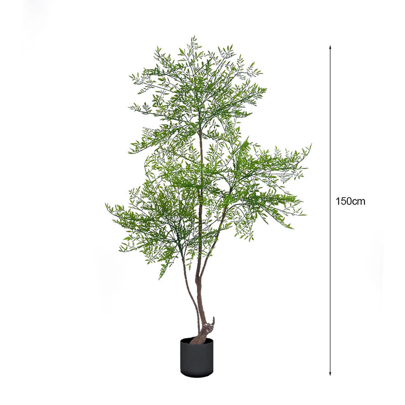 150cm Nandina Heavenly Bamboo Artificial Tree 3 Branch Green Plastic