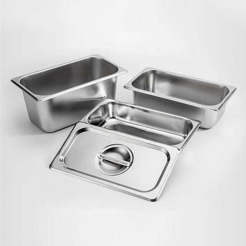 12X Gastronorm Pan Stainless Steel Full Size 6.5cm Deep Non-Tarnish Tray