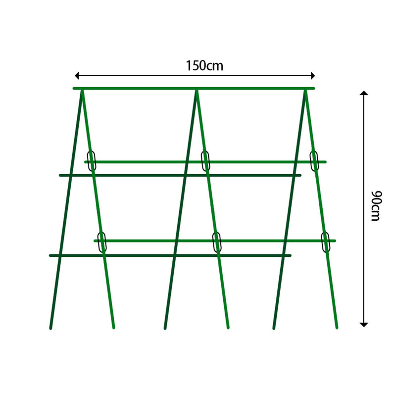 150X90cm Plant Frame Tube Trellis Adjustable Metal Pvc Garden Vine Support Green
