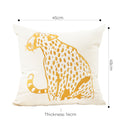 White Luxury 45cm Throw Pillow Golden Leopard Design Decorative Square Cushion