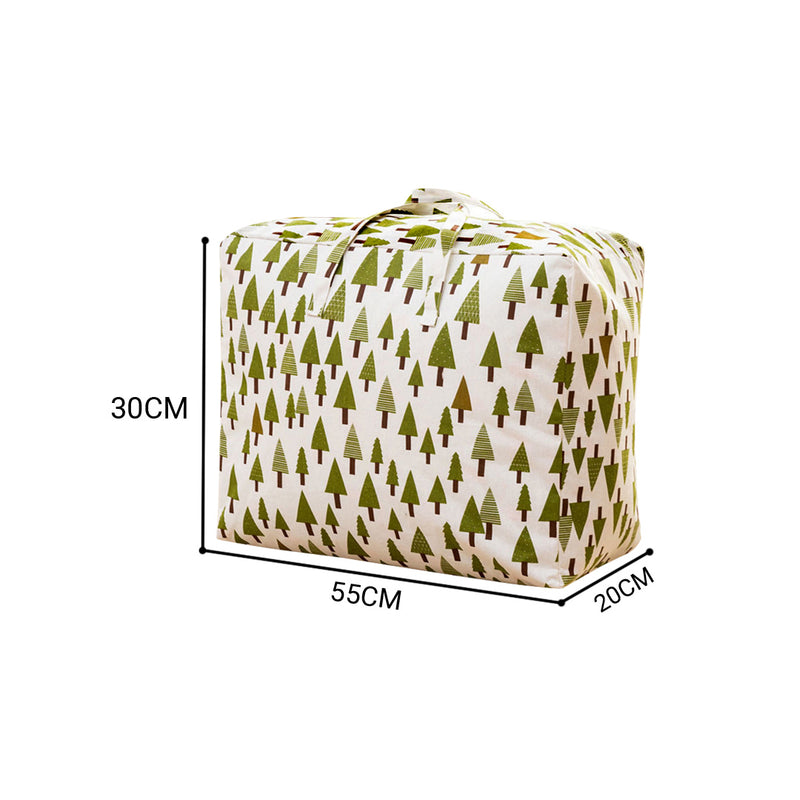 Green Pine Tree Medium Storage Luggage Bag Pvc 55cmx20cmx30cm Double Zipper