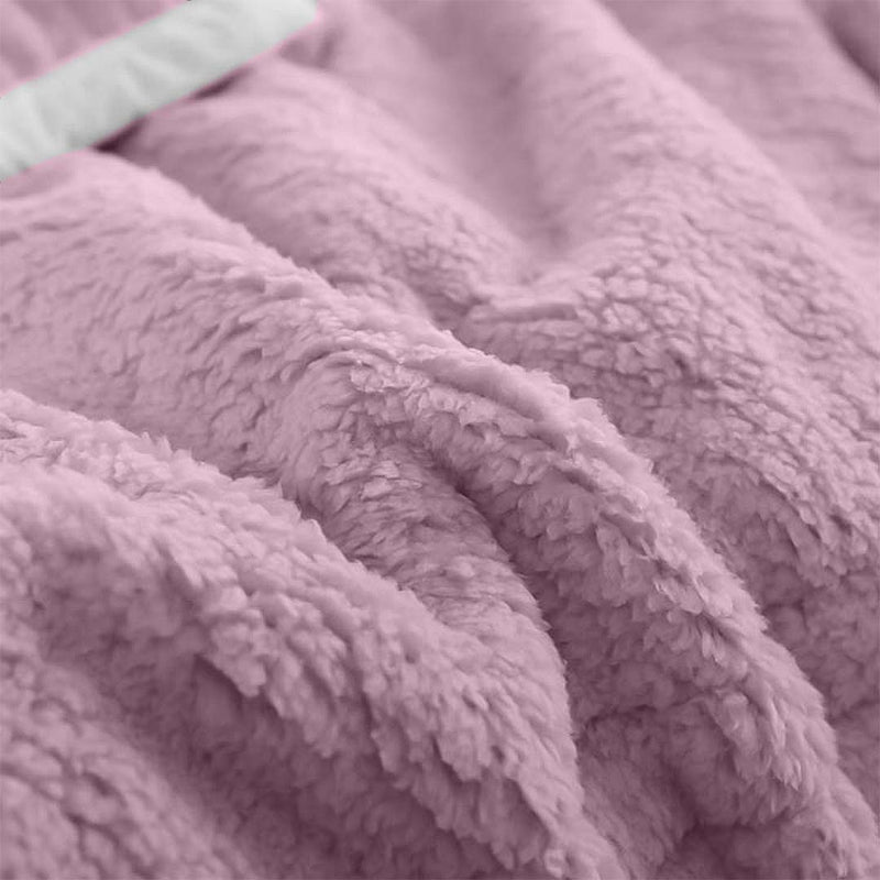 Throw Blanket Thick Flannel Fleece Double Sided Warm Cozy Purple 200x230cm