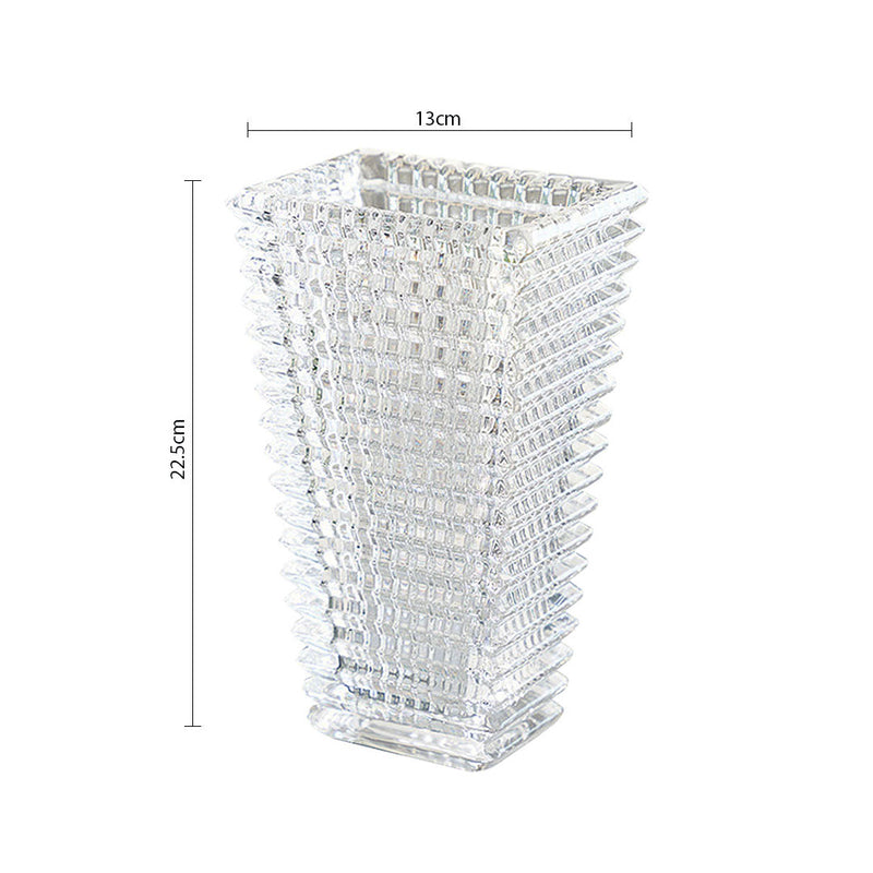 Handcrafted 22.5cm Clear Glass Vase Vintage-Inspired Pink Tall Decorative Piece