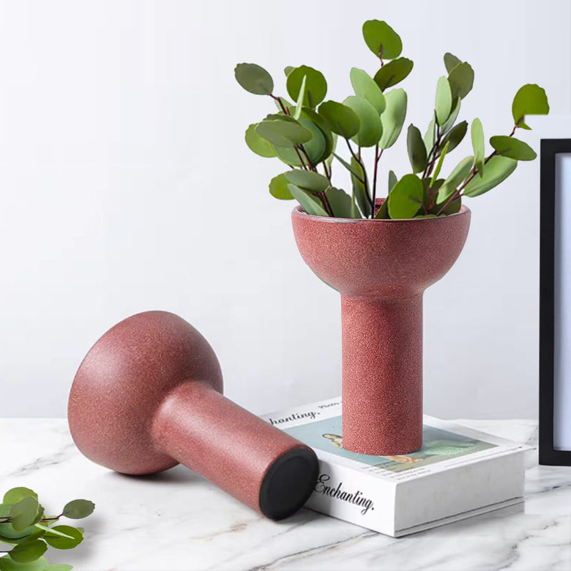 15x19.5cm Ceramic Vase Fruit Bowl Minimalist Nordic Modern Brown
