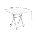 White Dining Table Portable MDF Square 60x60cm Foldable Home Office Desk