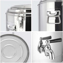 12L Stainless Steel Insulated Stock Pot Beverage Dispenser With Tap Handles