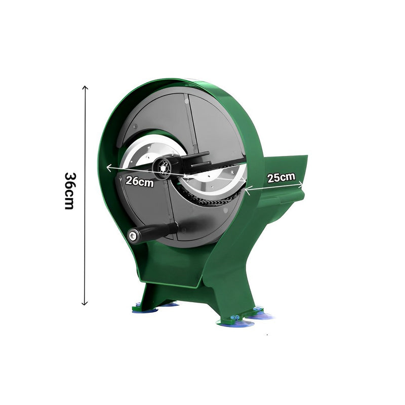 Manual Vegetable Fruit Slicer PVC With Stainless Steel Blades Green Cutter Machine