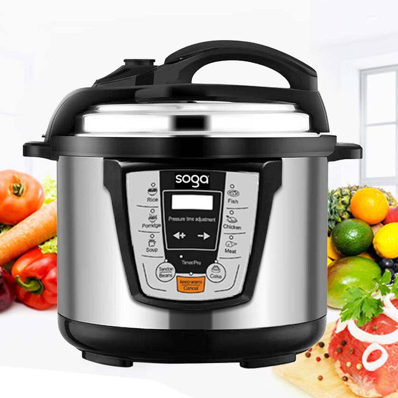 2X Electric Pressure Cooker 12L 1600W Stainless Steel Outer Nonstick Inner