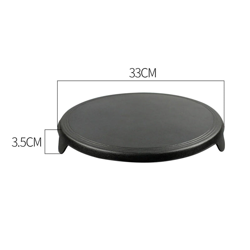 2X 33CM Reversible Cast Iron Crepe Pan Pre-Seasoned Nonstick Black Camping