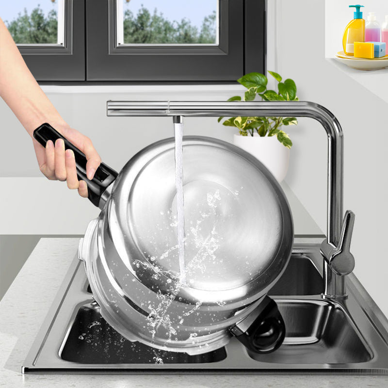 5L Stainless Steel Pressure Cooker 18/10 Grade Triple Security Induction Compatible