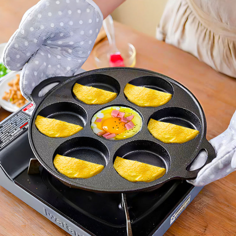 2X Cast Iron Takoyaki Pan 12 Molds Nonstick Stovetop Skillet 31.5cm