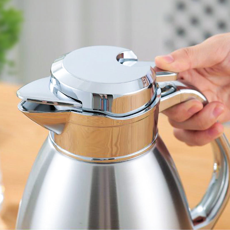 2.3L Stainless Steel Insulated Vacuum Flask Spill Proof Lid Coffee Water Jug