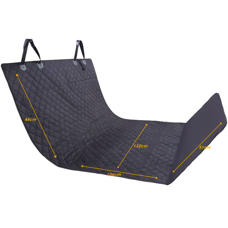 2X Premium Car Trunk Pet Mat Waterproof Non Slip Black Cloth 44x106x51x132cm