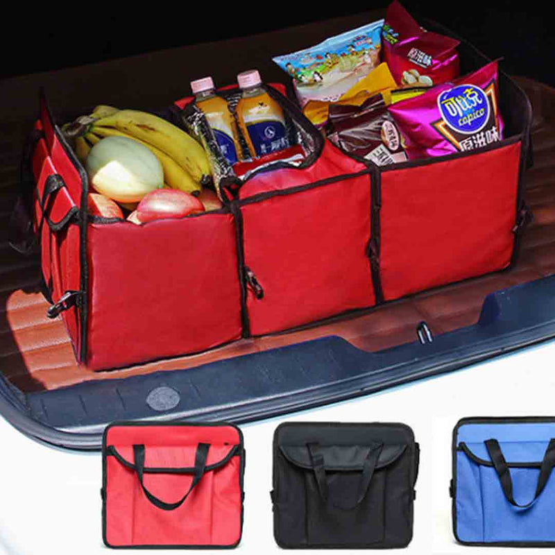 Car Folding Storage Box Waterproof 600D Oxford Cloth Organizer Black 60x31x28cm